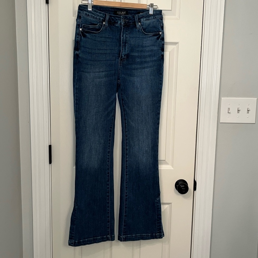 Judy Blue High Rise Split Hem Slim Boot Cut Jeans
